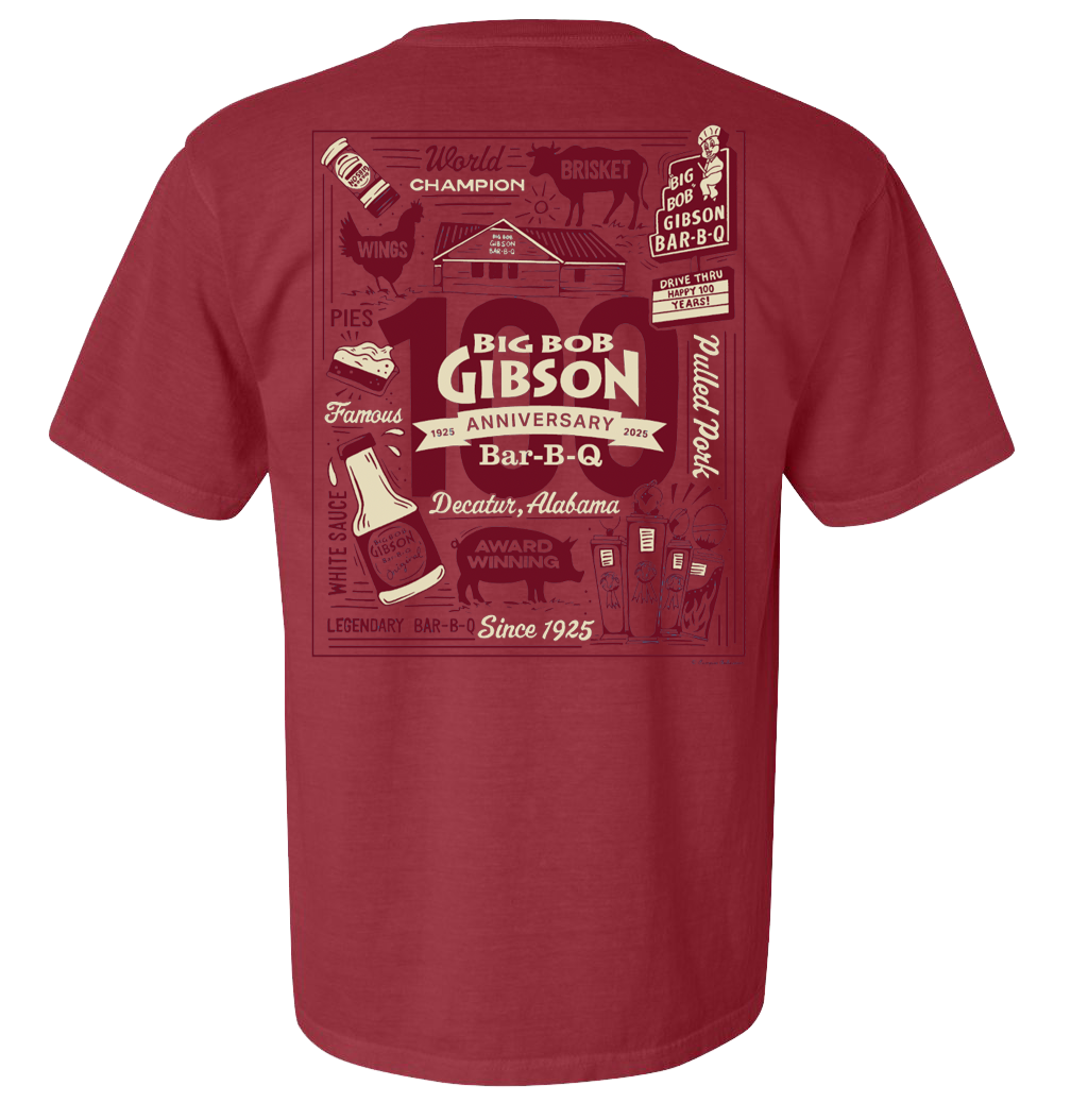 100th Year Anniversary Big Bob Gibson T Shirt Red