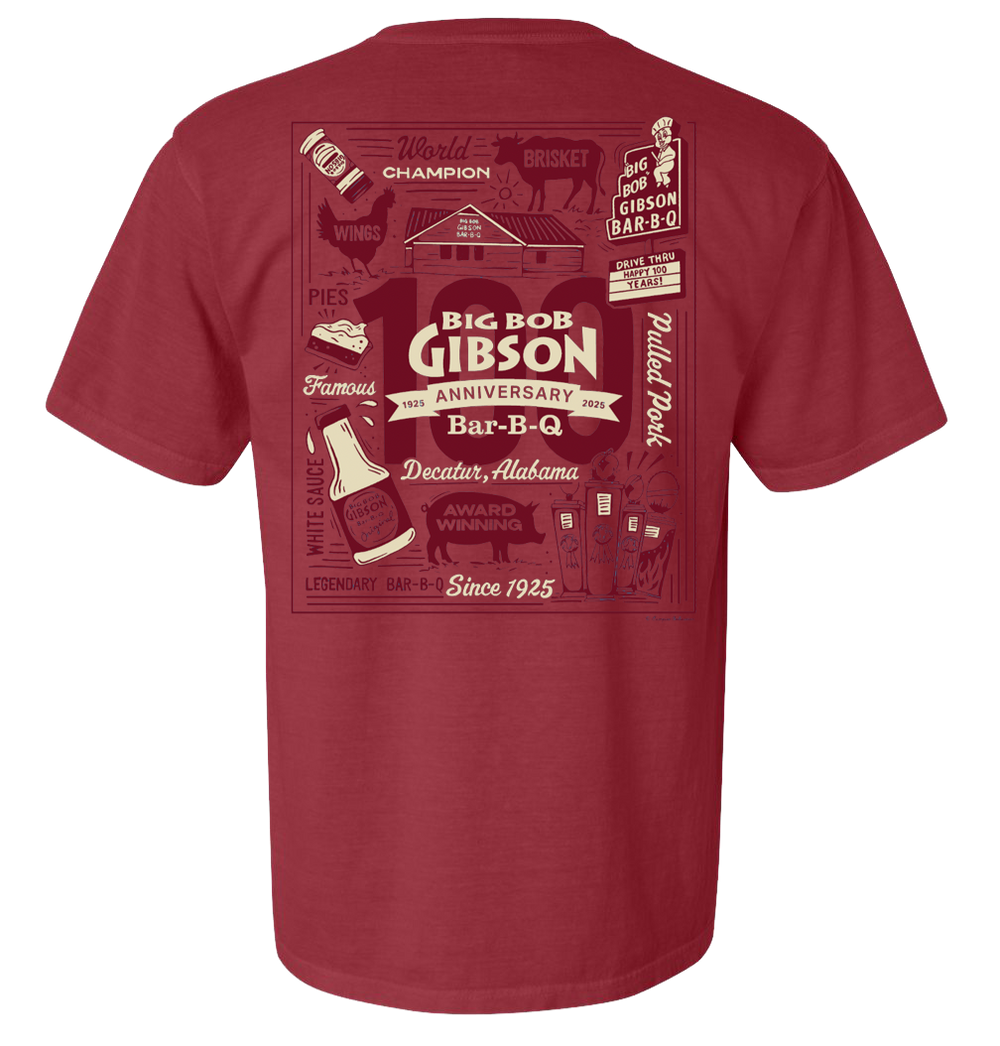 100th Year Anniversary Big Bob Gibson T-Shirt Red