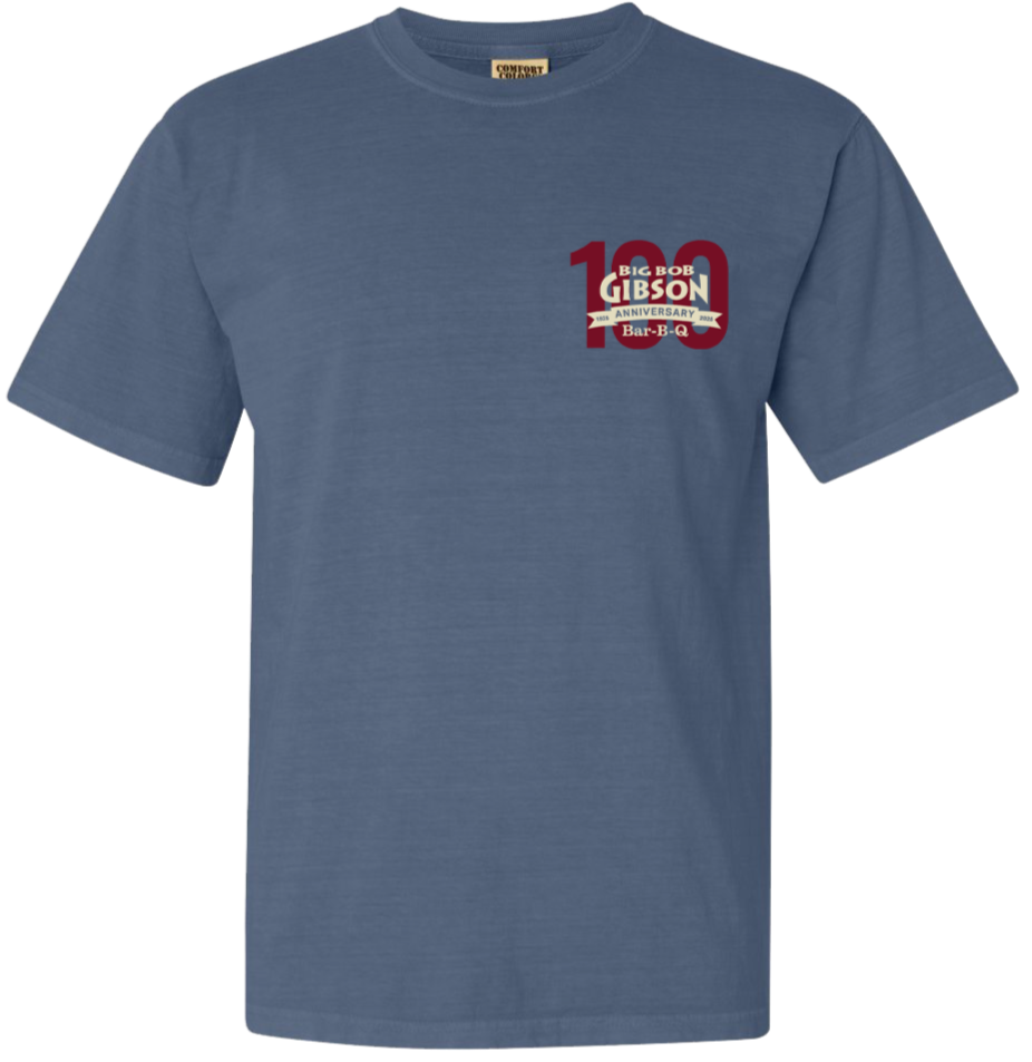 100th Year Anniversary Big Bob Gibson T-Shirt Blue Jean